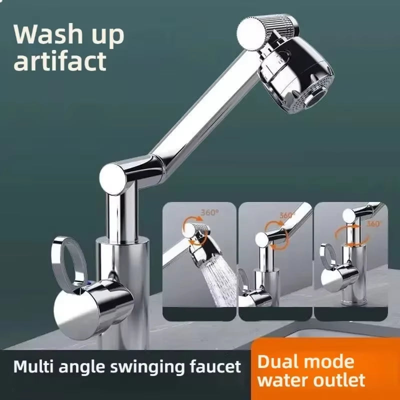 1080° Swivel Kitchen Sink Faucet Bathroom Sink ABS Faucet Basin Faucet Multifunction Cold and Hot Water Tap