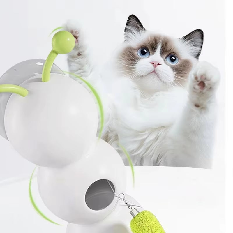 Caterpillar Motion-Activated Interactive Cat Toy - Rechargeable Automatic Teasing Toy with Tail for Cats