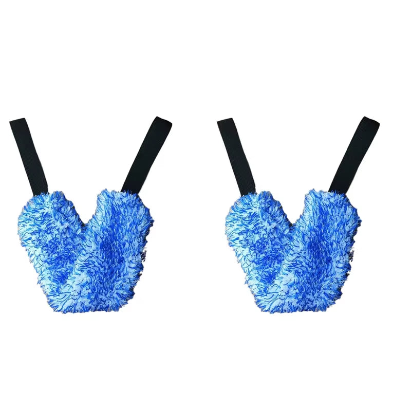 SIKEZHAN Microfiber Double-Sided Flexible Car Wheel Cleaning Brush with Long Belt Tool