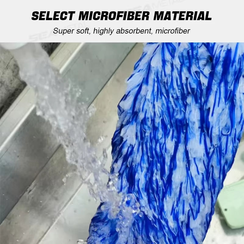 SIKEZHAN Microfiber Double-Sided Flexible Car Wheel Cleaning Brush with Long Belt Tool