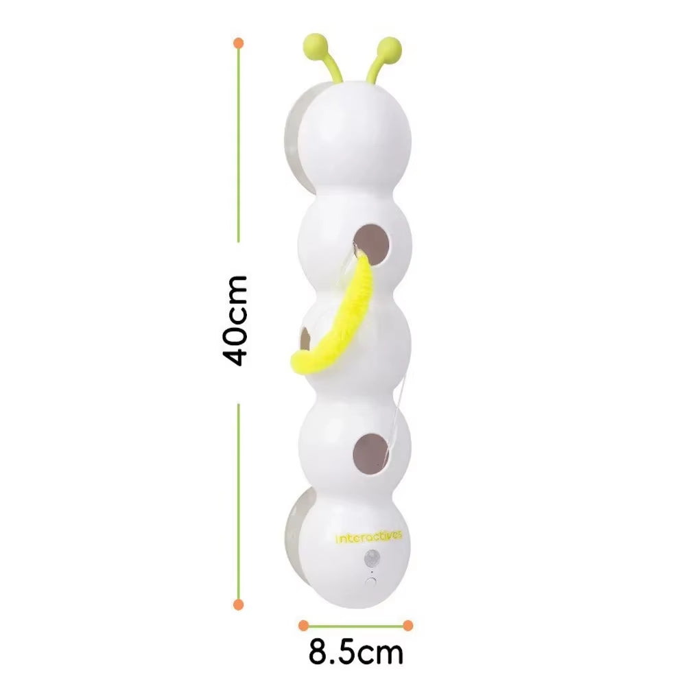 Caterpillar Motion-Activated Interactive Cat Toy - Rechargeable Automatic Teasing Toy with Tail for Cats